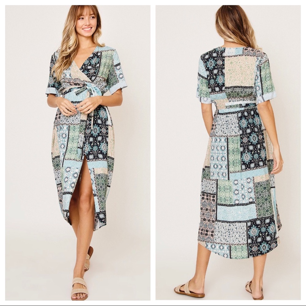 #11 Fabulous Ethnic Faux wrap Midi Dress - Picture 2 of 3